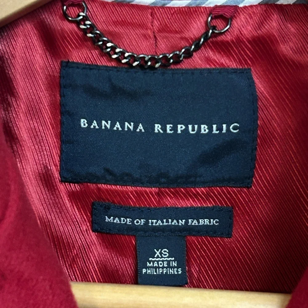 Banana Republic Red Wool Blend Pea Coat Jacket Size XS - Picture 3 of 7